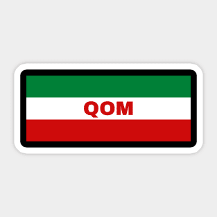 Qom City in Iranian Flag Colors Sticker